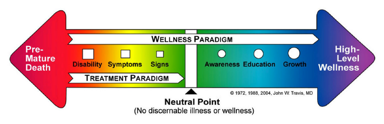 Das Illness-Wellness Continuum von Travis